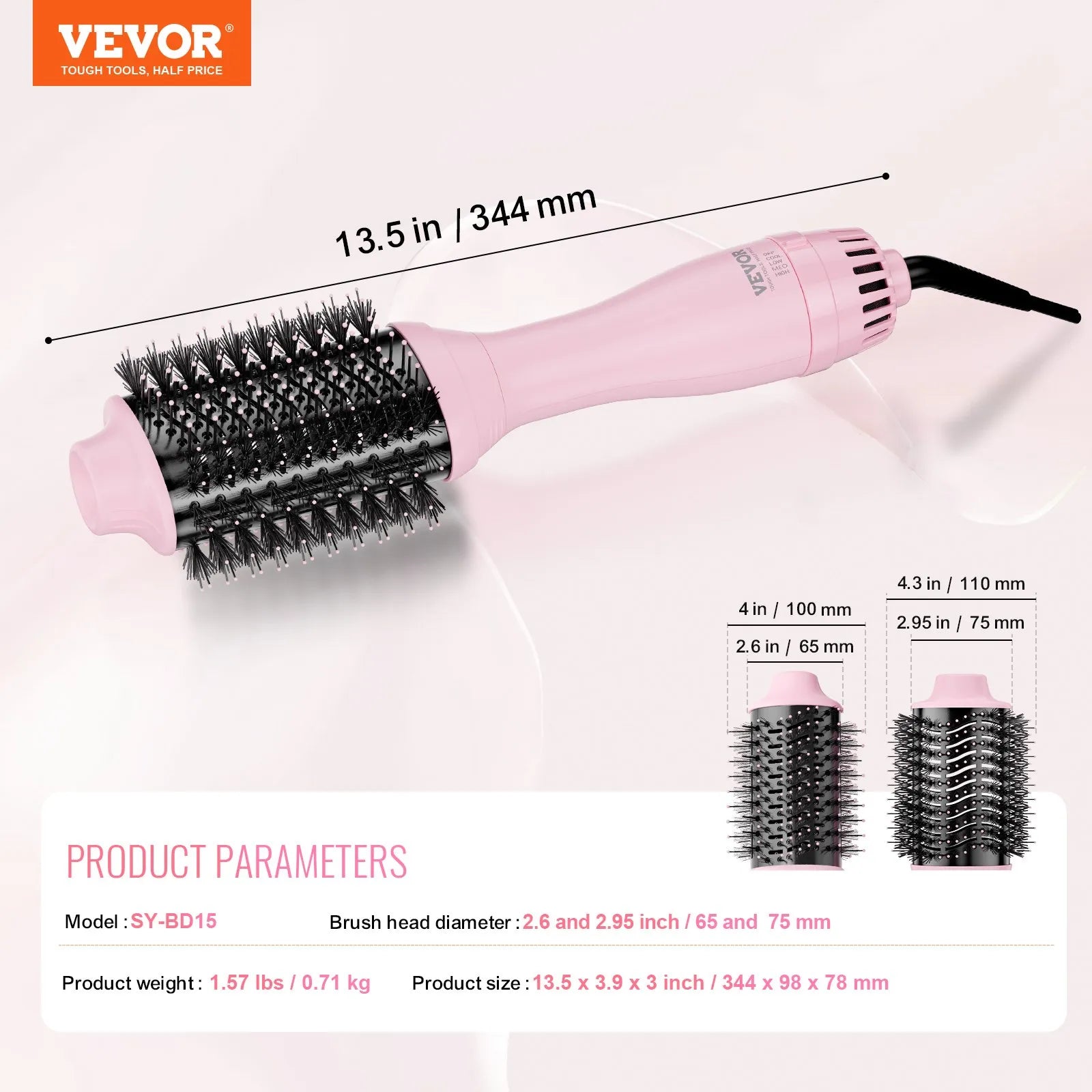 Hot Air Brush 4-in-1 Hair Styler Vevor